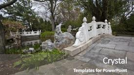  Presentation with botanical - Beautiful PPT layouts featuring famous chinese gardens at missouri backdrop and a gray colored foreground