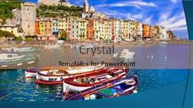  Presentation with italy - Beautiful slide deck featuring famous-cinque-terre-in-italy backdrop and a coral colored foreground