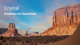  Presentation with sandstone - PPT theme with famous-cliffs-mittens-in-monument background and a teal colored foreground