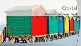  Presentation with cape town south africa - Presentation theme consisting of famous-colorful-huts-of-muizenberg background and a cream colored foreground