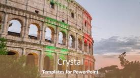  Presentation with rome italy - Audience pleasing slides consisting of famous-colosseum-in-rome-illuminated backdrop and a coral colored foreground