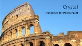  Presentation with rome italy - Slide deck with famous-colosseum-or-coliseum background and a light blue colored foreground