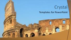  Presentation with rome italy - Amazing presentation theme having famous-colosseum-or-coliseum backdrop and a light blue colored foreground