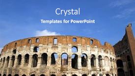  Presentation with rome italy - Presentation featuring famous-colosseum-or-coliseum background and a teal colored foreground