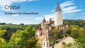  Presentation with middle ages - PPT layouts having famous czech medieval castle background and a  colored foreground