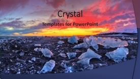  Presentation with fire ice - Presentation design with famous diamond beach ice background and a coral colored foreground