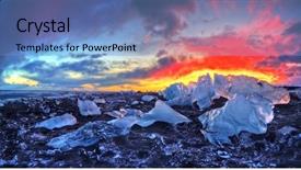  Presentation with diamond - Colorful presentation theme enhanced with famous diamond beach ice backdrop and a light blue colored foreground