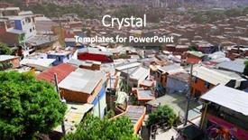  Presentation with colombia - PPT theme consisting of famous district 13 of medellin background and a gray colored foreground