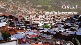  Presentation with colombia - PPT theme having famous district 13 of medellin background and a coral colored foreground