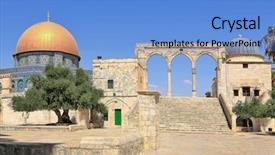  Presentation with mosque - Amazing theme having famous dome of the rock backdrop and a light blue colored foreground