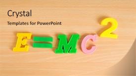  Presentation with einstein - Cool new slides with famous einstein formula made backdrop and a coral colored foreground