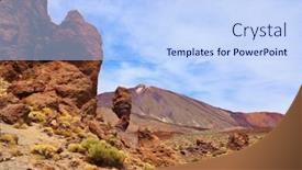  Presentation with god - Cool new PPT theme with famous finger of god rock at volcano teide in tenerife island - canary spain backdrop and a light blue colored foreground