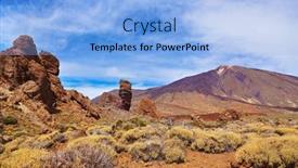  Presentation with god - Slide deck featuring famous finger of god rock at volcano teide in tenerife island - canary spain background and a light blue colored foreground