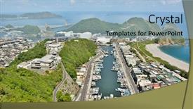  Presentation with doula port - Theme having famous fishing port suao taiwan background and a  colored foreground
