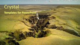  Presentation with destination - Slide set with famous fjadrargljufur canyon in iceland top tourism destination south east of iceland europe background and a tawny brown colored foreground