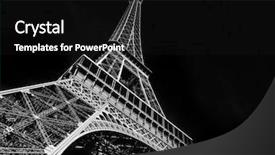  Presentation with eiffel tower - Beautiful PPT theme featuring famous frame - black and white view backdrop and a black colored foreground