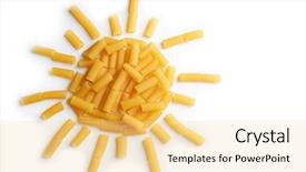  Presentation with pasta - Presentation design consisting of famous frame - italian pasta composition top view background and a blonde colored foreground