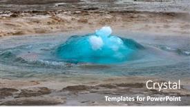  Presentation with iceland - Presentation featuring famous geyser strokkur eruption in the geysir area iceland europe background and a gray colored foreground