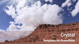  Presentation with sun desert - Slide deck featuring famous giant mushroom of red background and a  colored foreground