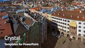  Presentation with roof - Presentation theme featuring famous golden roof in innsbruck background and a wine colored foreground
