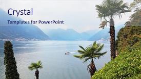  Presentation with mekong - Cool new presentation design with famous golden triangle golden buddha backdrop and a sky blue colored foreground