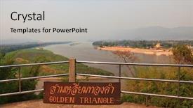  Presentation with mekong - Audience pleasing slide deck consisting of famous golden triangle place backdrop and a light gray colored foreground