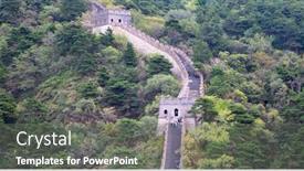  Presentation with great wall travelling - Cool new slides with famous-great-wall-of-china backdrop and a gray colored foreground