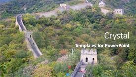  Presentation with china - Audience pleasing slides consisting of famous-great-wall-of-china backdrop and a tawny brown colored foreground