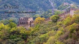  Presentation with china - Beautiful slides featuring famous-great-wall-of-china backdrop and a ocean colored foreground