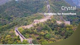  Presentation with china - Audience pleasing theme consisting of famous-great-wall-of-china backdrop and a gray colored foreground