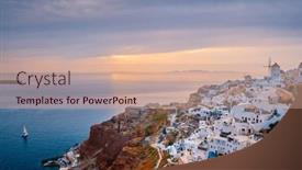  Presentation with santorini - PPT theme having famous-greek-iconic-selfie-spot background and a  colored foreground