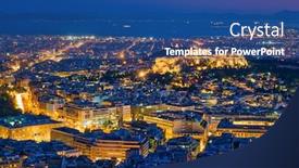  Presentation with tourist - Cool new presentation theme with famous-greek-tourist-landmark backdrop and a ocean colored foreground