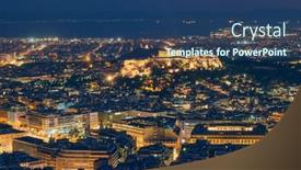 Presentation with tourist - Presentation featuring famous-greek-tourist-landmark background and a ocean colored foreground