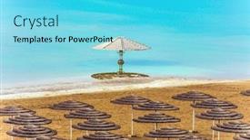  Presentation with sea sun - PPT theme consisting of famous-healing-dead-sea-misty background and a cyan colored foreground