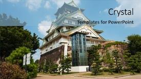  Presentation with japan castle - Slide set consisting of  background and a  colored foreground