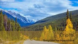  Presentation with summer trees - Colorful PPT theme enhanced with famous-highway-93 backdrop and a gold colored foreground