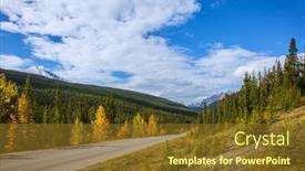  Presentation with forests - Cool new PPT theme with famous-highway-93 backdrop and a tawny brown colored foreground