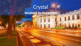  Presentation with time - Beautiful PPT layouts featuring famous-historic-burgtheater-in-evening backdrop and a ocean colored foreground