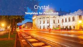  Presentation with iceland location famous place kirkjufellsfoss - PPT theme having famous-historic-burgtheater-in-evening background and a teal colored foreground