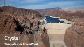  Presentation with dam - Presentation design consisting of famous hoover dam on colorado background and a violet colored foreground