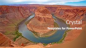  Presentation with arizona - Slide set enhanced with famous-horseshoe-canyon-formation-near background and a red colored foreground