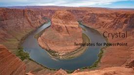  Presentation with arizona - PPT layouts featuring famous-horseshoe-canyon-formation-near background and a tawny brown colored foreground