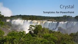  Presentation with falls - Cool new presentation theme with famous-iguazu-falls backdrop and a light blue colored foreground
