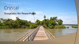 Presentation with falls - PPT theme enhanced with famous-iguazu-falls background and a light blue colored foreground
