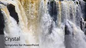  Presentation with falls - Audience pleasing PPT theme consisting of famous iguazu falls on the border between argentina and brazil backdrop and a light gray colored foreground