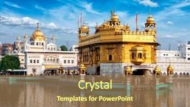  Presentation with india temple - Audience pleasing slide deck consisting of famous indian landmark - sikh gurdwara backdrop and a coral colored foreground