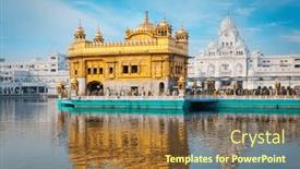  Presentation with indian famous temples - Presentation theme having famous-indian-landmark-sikh-gurdwara background and a tawny brown colored foreground