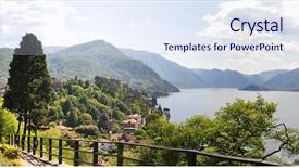  Presentation with villa - Colorful theme enhanced with famous italian lake como backdrop and a sky blue colored foreground