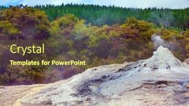  Presentation with volcanic eruption - Slide deck having famous-lady-knox-geyser background and a tawny brown colored foreground