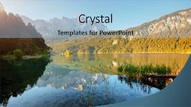  Presentation with world travel - Presentation with famous lake eibsee the best background and a light blue colored foreground